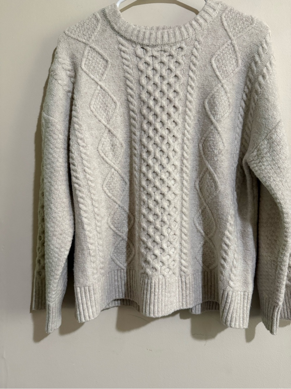 Cyrus Cream Cable Knit Scoop Neck Sweater - Picture 1 of 5